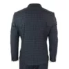 1920s Slim Fit Blue Lapel Double Breasted Blue Checkered Suit