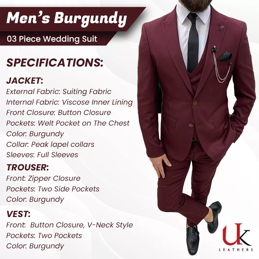 Burgundy Wedding Suit
