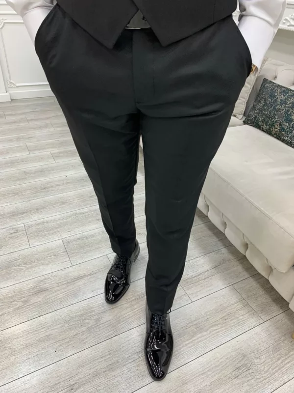 Mens 3 Piece Slim Fit Black Wedding Suit