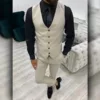 Men's 3 Piece Ivory Slim Fit Wedding Suit