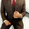 Brown Tweed 3 Piece Male Suit