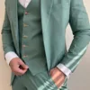 Green Linen Men's 3 Piece Suit