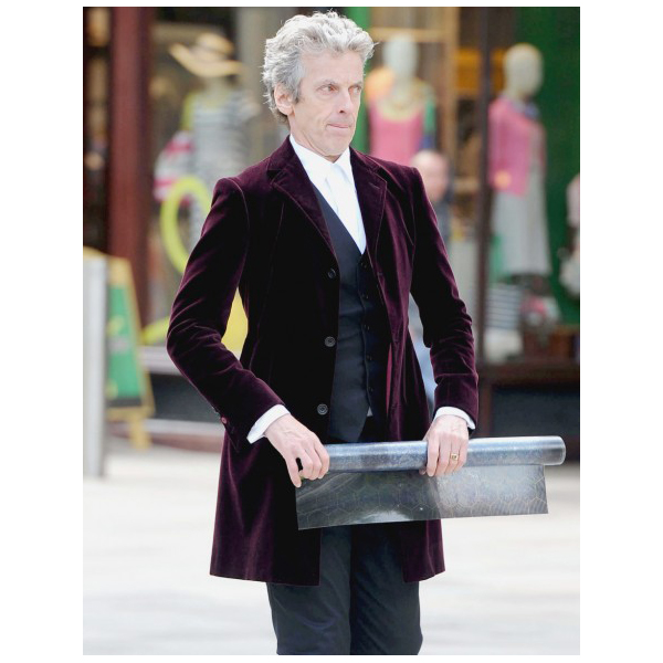 Doctor Who Peter Capaldi Maroon Velvet Blazer