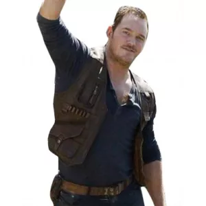 Jurassic World Fallen Kingdom Owen Grady (Chris Pratt) Brown Leather Vest