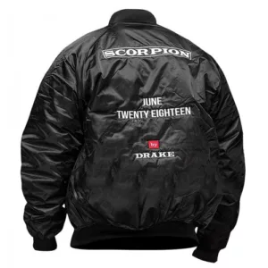 Drake Scorpion June Twenty Eighteen Black Bomber Satin Jacket
