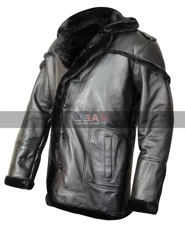 Ben Barnes Shearling Jacket The Punisher S2 Billy Russo Black Coat