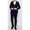 Men Skinny Fit Navy Blue Suit