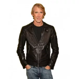 A Quiet Place SXSW Premiere Michael Bay Quilted Biker Leather Jacket