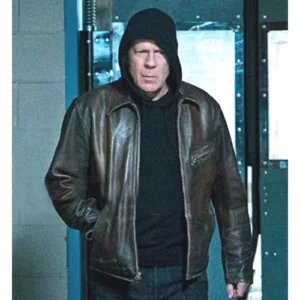 Bruce Willis Death Wish Distressed Brown Leather Jacket