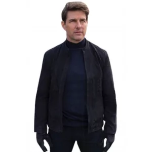 Mission Impossible 6 Fallout (Tom Cruise) Ethan Hunt Black Suede Leather Jacket