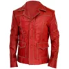 Fight Club Brad Pitt Red Leather Jacket