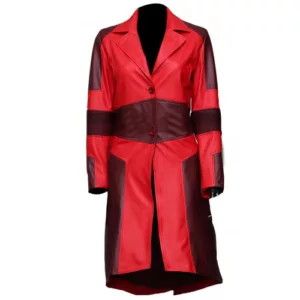 Captain America:Civil War Scarlet Witch Red Leather Coat 