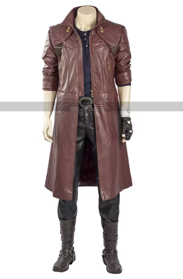 DMC-5 Devil May Cry Dante Brown Leather Jacket 