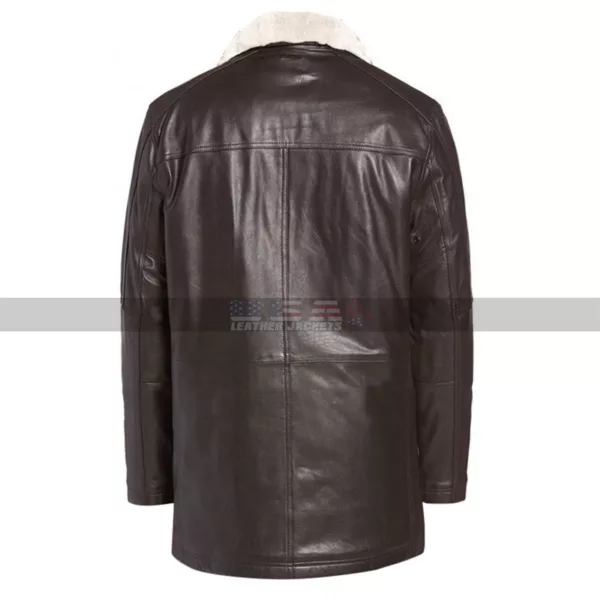 Men's Winter Leather Gear Classic Vintage Fur Collar Brown Leather Jacket