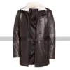 Men's Winter Leather Gear Classic Vintage Fur Collar Brown Leather Jacket