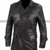 World War 2 German Classic Officer Military Black Costume Leather Coat 