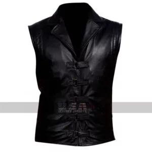 Van Helsing Hugh Jackman Shirt Collar Black Leather Vest