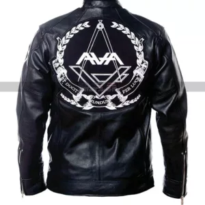 Men's Ava Love Tom Delonge Motorcycle Angels And Airwaves Black Leather Jacket 