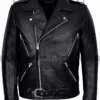 Men's Vintage Classic Metal Spikes Brando Motorcycle Black Leather Jacket