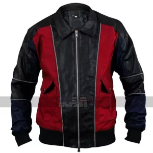 Mens Bomber Biker Retro Shirt Collar Unique Style Leather Jacket