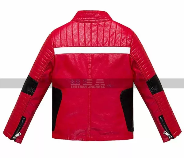 Men's Cafe Racer (Lambskin) Retro Biker Quilted Style Brando Motorcycle Red Leather Jacket