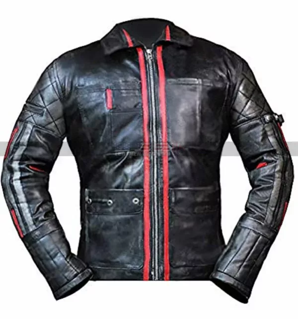 Alita Battle Angel Keean Johnson Biker Black Leather Jacket