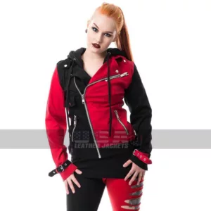 Harley Quinn Suicide Squad Red And Black Cotton Jacket