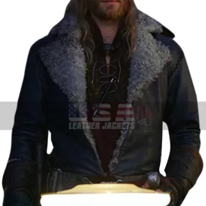 Mortal Engines Leifur Sigurdarson Fur Shearling Leather Coat