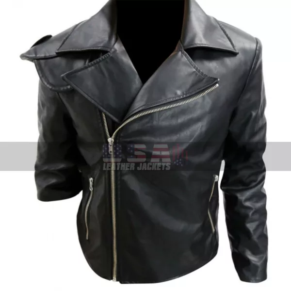 Mad Max Road Warrior Rockatansky Biker Black Leather Jacket
