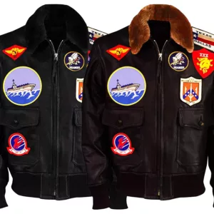 Men's Tom Cruise Top Mave-rick Gun Black Leather Jacket For Women