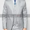 Men Skin Fit Notch Lapel Gray Suit