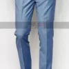 Men's Skinny Fit Straight Hem Blue Suit