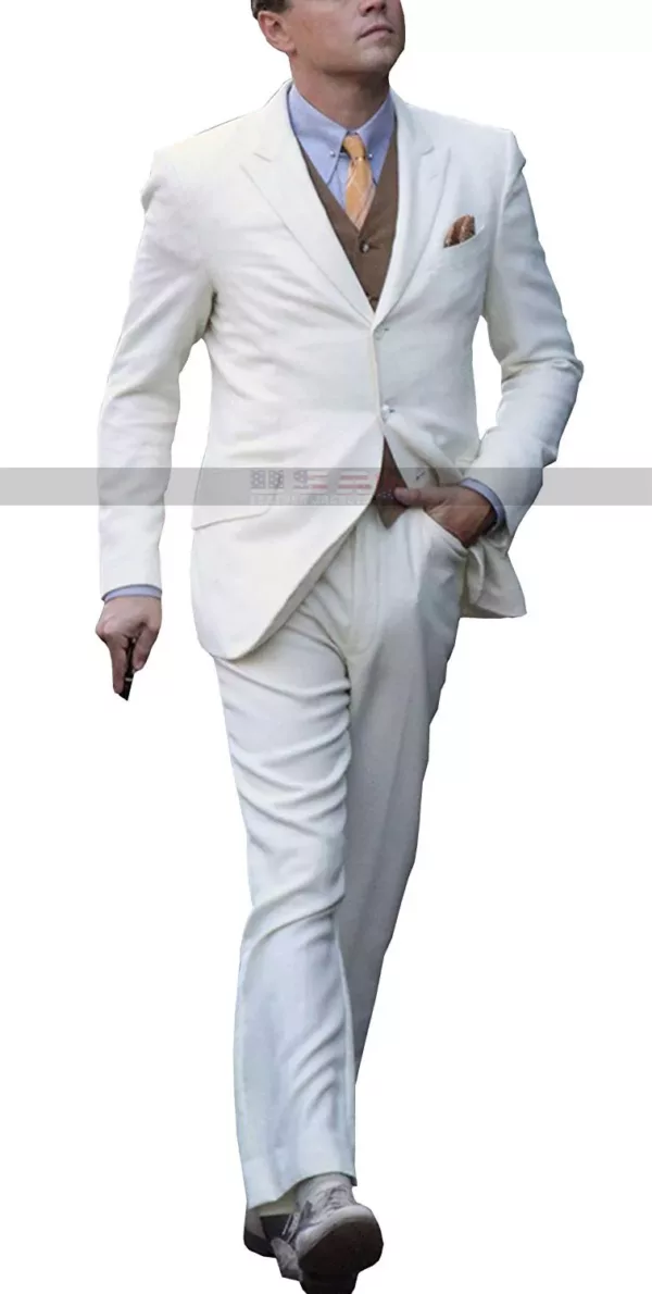 Great Gatsby Leonardo DiCaprio 3 Piece White Suit
