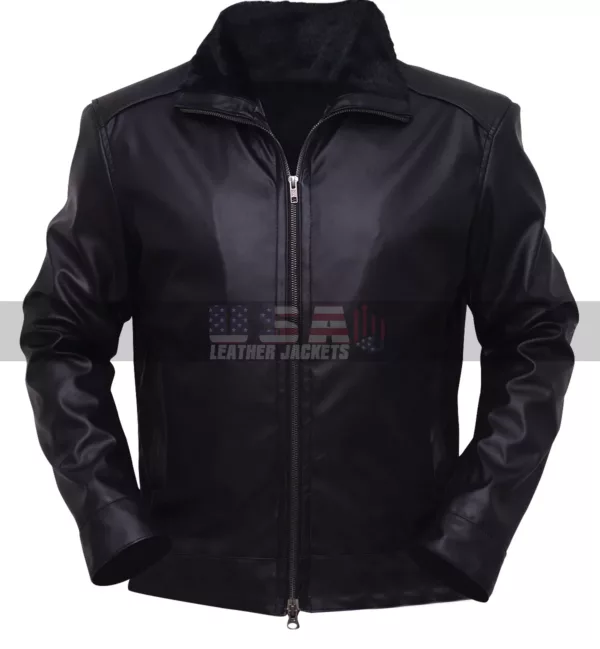 Dark Matter Marc Bendavid Fur Collar Black Leather Jacket