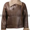 Ladies World War II Aviator Fur Shearling Women's B3 Ginger Brown Leather Jacket  