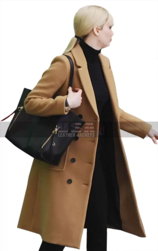 Jennifer Lawrence Red Sparrow Brown Wool Trench Coat