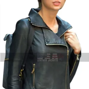 Taylor Swift New York Sophisticated Womens Black Leather Jacket