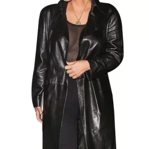 Kim Kardashian Clothing Costume Black Leather Trench Coat